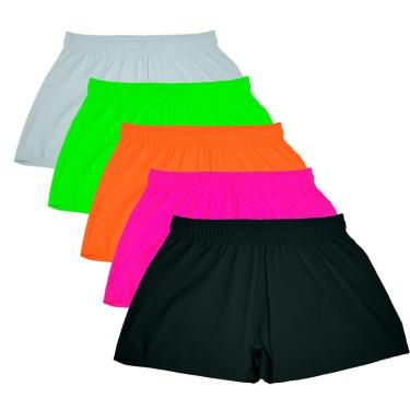 Imagem de Kit 5 Shorts Feminino Esportivo Treino Academia-Feminino