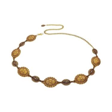 Imagem de Cinto Feminino Ajustável Com Corrente De Metal Estilo Cowgirl Country 