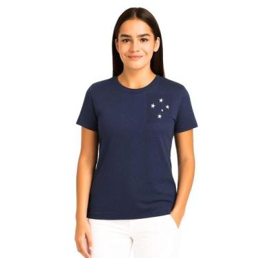 Imagem de Camisa Cruzeiro Marinho Estrelas Adulto Feminina Oficial, M