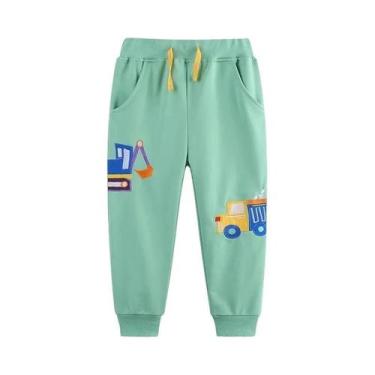 Imagem de Calça casual para meninos com bolso bordado, roupa exterior infantil, 