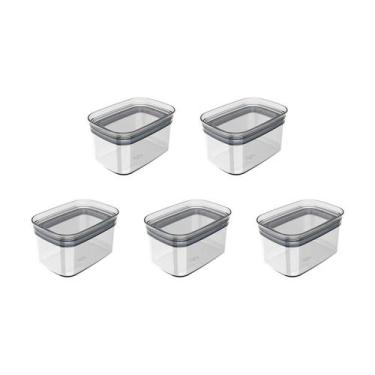 Imagem de Kit de potes herméticos retangular Ou 5 peças 650ml Linha Block