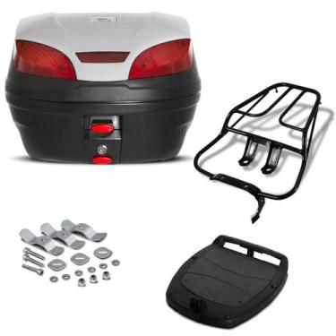 Imagem de Baú 30 Litros Pro Tork + Bagageiro Sansão Motos, PRATA, TITAN 150 SPOR