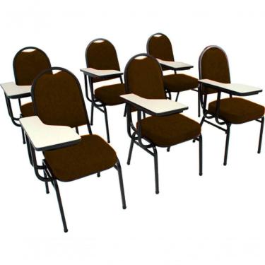 Imagem de Kit Com 6 Cadeiras Para Auditórios Linha Hotel Marrom
