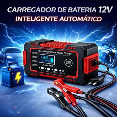 Imagem de Carregador de Bateria Automotiva Inteligente 12V Bivolt com Display Di