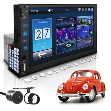 Imagem de Central Multimídia Universal Radio Mp5 Bt 1 Din 7 polegadas Espelhamen