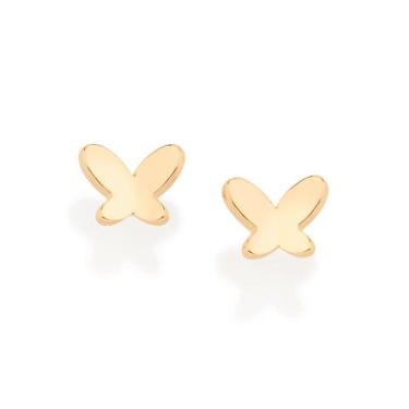 Imagem de Brinco pequeno borboleta folheado a ouro  526738 Rommanel, Dourado