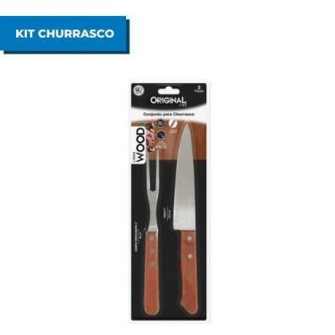 Imagem de Kit para Churrasco C/ Cabo de Madeira - Campineira
