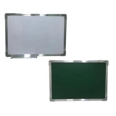Imagem de Lousa Quadro 2 em 1 Frente e Verso Magnético Multicoisa da Paju para Recados Anotações e Tarefas Branco e Verde