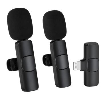 Imagem de Kit Microfone de Lapela sem Fio com Receptor Lightning MDM Duplo para Gravação de Duas Pessoas Hd