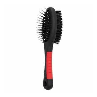 Imagem de Kit 06 Escova Dupla Pet Preta 21cm Remove Pelos Soltos e Nós - BUPPY P