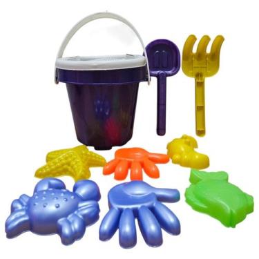 Imagem de Balde Praia Infantil Castelo Kit Brinquedos de Areia Verão - Corpo Dou