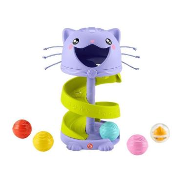Imagem de Brinquedo Infantil Gatinho Bolinhas Rolando com Torre de Bolas e Chocalho Fisher-Price Mattel