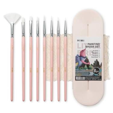 Imagem de Kit De Pincéis Rosa Himi Para Guache 8 Unidades BSF300