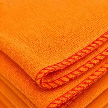 Imagem de Flanela Laranja 100% Algodão 28cm x 38cm Com 12 Unidades - Texmed