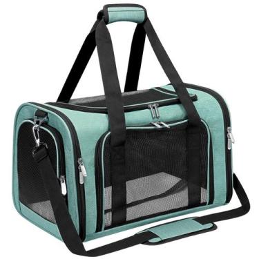 Imagem de Transportadora para Pets LEHNI Dobrável com Tela 51x33x33cm 11kg