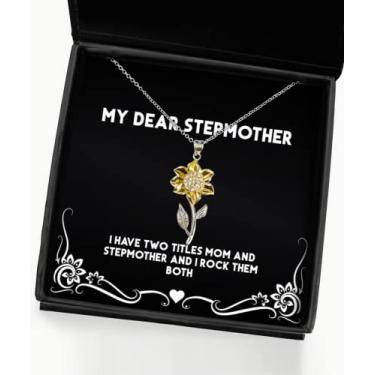 Imagem de SpreadPassion Presentes de madrasta para mãe, I Have Two Titles Mom and Stepmother and I, Beautiful Stepmother Girassol, da Daughter