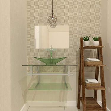 Imagem de GABINETE DE VIDRO 80CM AC CUBA RETANGULAR INCOLOR