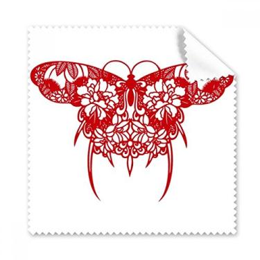 Imagem de Limpador de óculos de limpeza de tela de telefone com borboleta chinesa Kite Butterfly em vermelho 5 peças