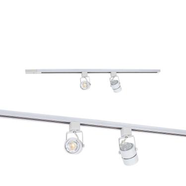 Imagem de Trilho Eletrificado 1m Branco + 2 Spot + 2 LED Dicroica Mr16 3000K St2070