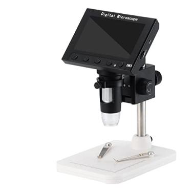 Imagem de Kit de acessórios para microscópio Iluminação LED Microscópio digital USB 1000X Microscópio de vídeo eletrônico 2,0 MP ou 5,0 MP 4,3 polegadas LCD Microscópio Slides (Cor: Base plástica de 2,0 MP)
