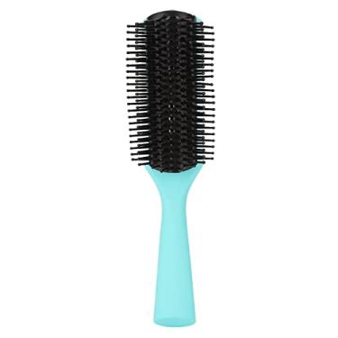 Imagem de Escova de cabelo, 9 fileiras destacável pente dentes chuveiro escova desembaraçadora escova de cabelo cacheado escova de cabelo penteado para cabeleireiro salão de cabeleireiro penteado, viagem escova de cabelo grosso