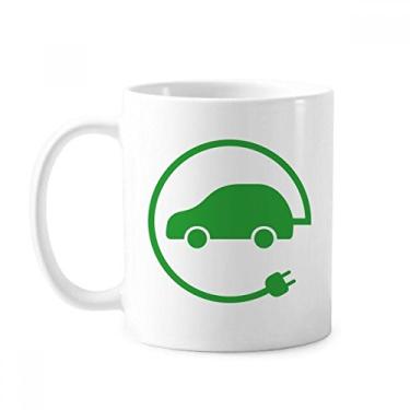 Imagem de Plugue circular energia veículos proteger o meio ambiente caneca cerâmica café porcelana xícara louça