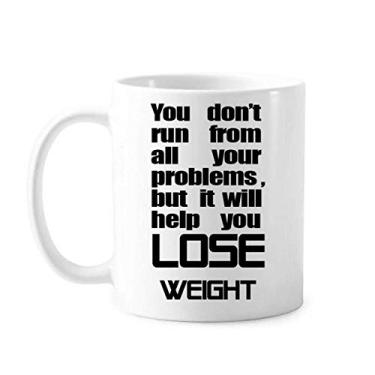 Imagem de Lose Weight English Slogan Black Letter Caneca Cerâmica Café Porcelana Copos de Mesa