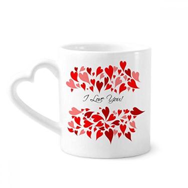 Imagem de Caneca vermelha para o dia dos namorados I Love You café cerâmica copo de coração de vidro
