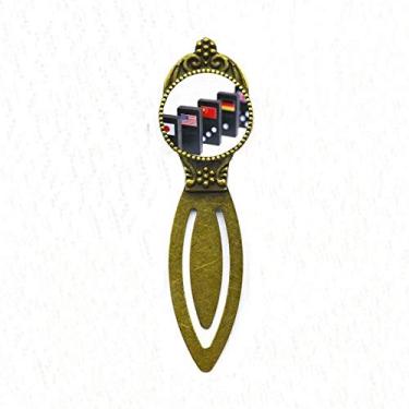 Imagem de Marcador de página com a bandeira de dados para jogos Pai Gow Retro Office Label