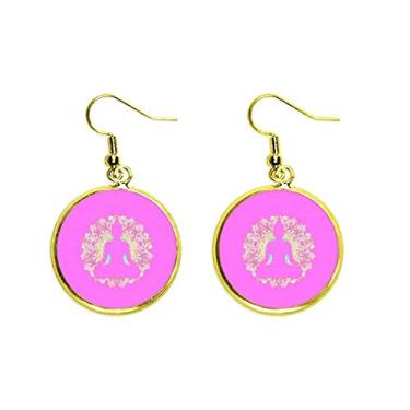 Imagem de Brinco de gota dourada com sublimação de espiritualidade, joia feminina