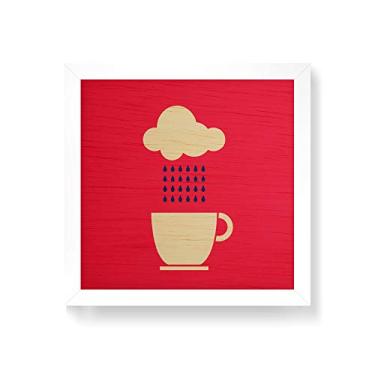 Imagem de Arte Maníacos Quadro decorativo com moldura caixa branca em Madeira - Chá de Chuva - 30x30cm