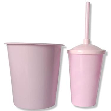 Imagem de Kit Cinema 5 Balde de Pipoca 1L + 5 Copo Twister 400ML (Rosa Bebê)