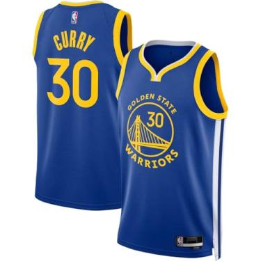 Imagem de Stephen Curry Golden State Warriors NBA Kids Youth 8-20 Blue Icon Edition Swingman Jers...