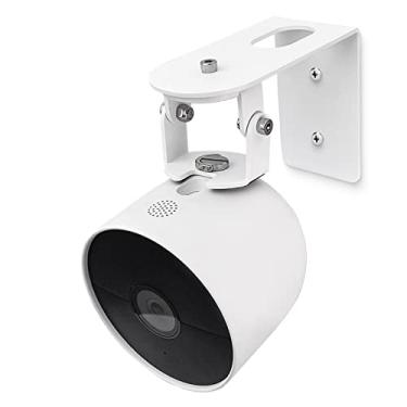 Imagem de MagitcSee Suporte para câmera Nest compatível com Google Nest Cam externa ou interna, bateria - 2ª geração, kit de montagem de suporte de parede externo antiqueda com visualização 360 - branco