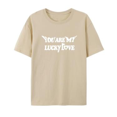 Imagem de Camisetas You are My Lucky Love com estampa de coração combinando, perfeitas para casais e dia dos namorados, Arena, P