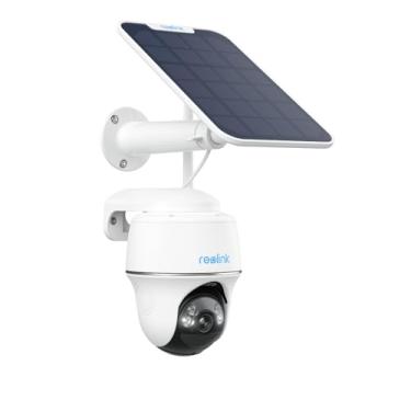 Imagem de Câmera de segurança externa sem fio, sistema WiFi alimentado por energia solar, inclinação panorâmica, visão noturna 2K, conversação bidirecional, funciona com Alexa/Google Assistant/nuvem para vigilância por vídeo, REOLINK Argus PT com painel solar