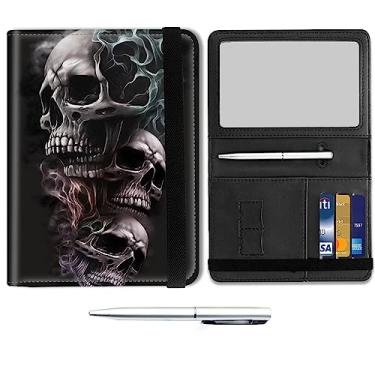 Imagem de Combo porta-passaporte e cartão de vacina, carteira de viagem de couro, porta-passaporte, capa com compartimento para cartão de vacinação CDC, protetor organizador de documentos de viagem para homens