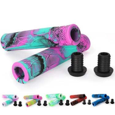 Imagem de Pegas de scooter - Punhos de guidão MTB para bicicleta de cores mistas | Pegas macias de 160 mm para scooter de dublê profissional, bicicletas BMX