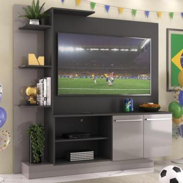 Imagem de Estante com Painel TV 55" e 2 portas França Multimóveis BR2473 Preto/L