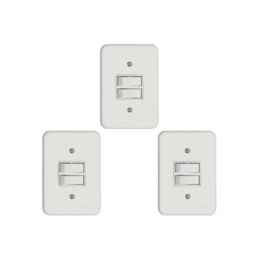 Imagem de Kit C/3 - Conjunto Radial Pollar 1901006 2 interruptores ...