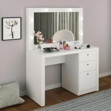 Imagem de Penteadeira com Espelho 3 Gavetas Multimóveis CR35023 Branca