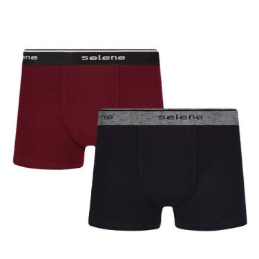 Imagem de 2 Cuecas Infantil Boxer Box De Algodão Para Meninos  - Selene, Preto, 