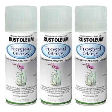 Imagem de Kit 3 Spray Vidro Jateado Transparente Esmerilado Rust Oleum