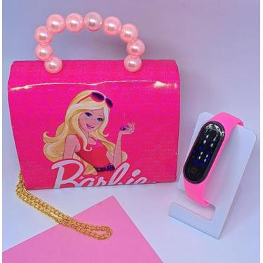 Imagem de Kit Relógio Digital Bracelete Silicone Ajustável + Bolsa Bolsinha infa