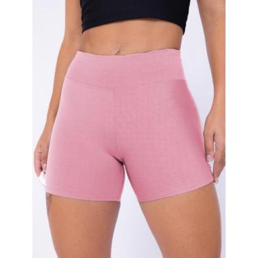 Imagem de Shorts Academia Feminino Suplex Básico Preto Donna Martins, Rosa claro