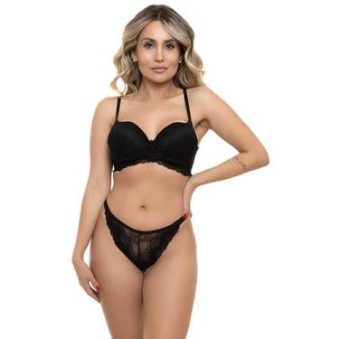 Imagem de Conjunto Rendado Preto Sepie 24230 Com Bojo, Preto, M