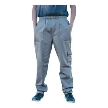 Imagem de Calça De Brim Elástico C/ Bolsos Laser Trabalho. - juc men , Cinza, G