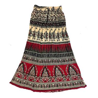 Imagem de Saia Indiana Maia Cigana Rodada Longa Vários Modelos - Bali, Vermelho,