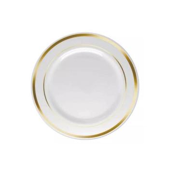 Imagem de Prato Refeição Borda Dourada 5 Unidades 26cm- Resistente -  ARCÓLOR