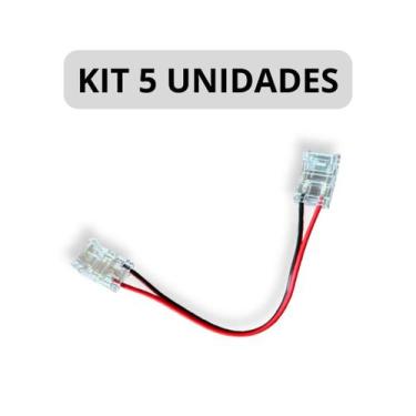 Imagem de KIT 5 Conector Emenda FIta LED 10mm Rabicho Duplo 12V 24V 110V 220V - 